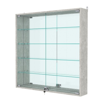 Витрина настенная №4-2А с зеркалом, Метрополитан Грей