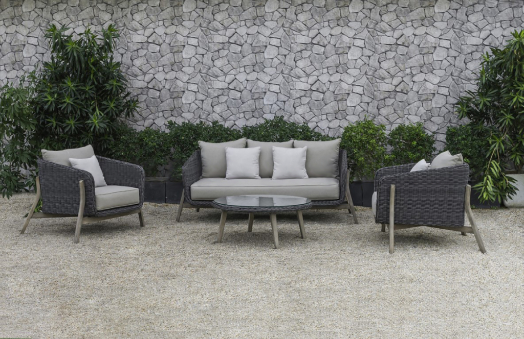 Комплект плетеной мебели Jura серый, натуральный
