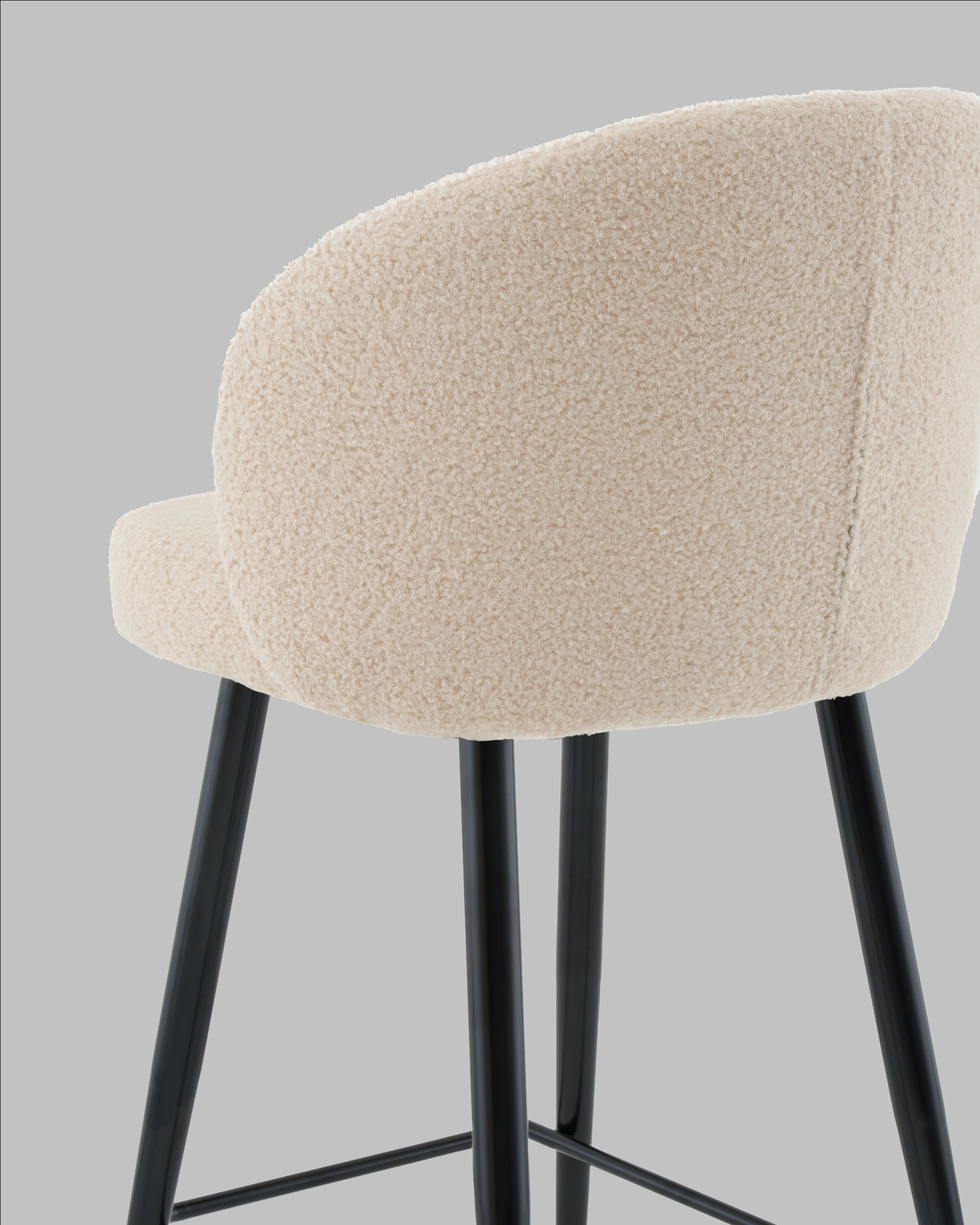 Стул полубарный Ханнингем букле бежевый