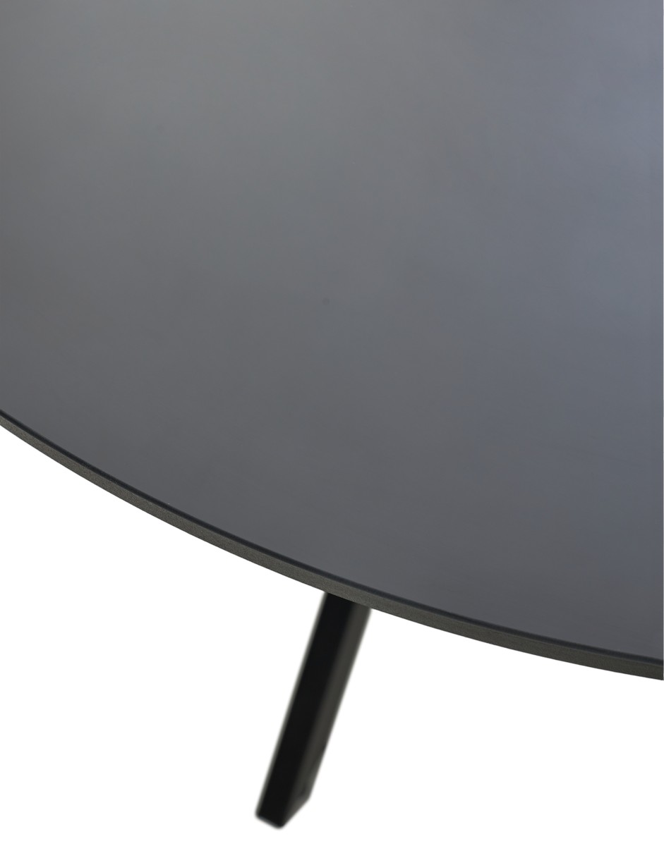 Стол ДАРИО D100 Черный, стекло/ Черный каркас