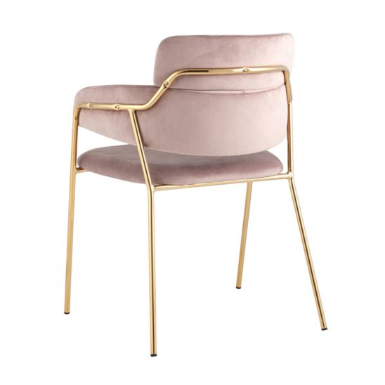 Стул Полин, велюр розовый