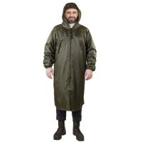Дождевик плащ цвета хаки на молнии многоразовый с ПВХ-покрытием, размер 60-62 (XXXL), рост 170-176, ГРАНДМАСТЕР, 610849