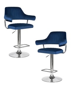 Набор 2 шт Стул барный DOBRIN CHARLY, синий велюр (MJ9-117)