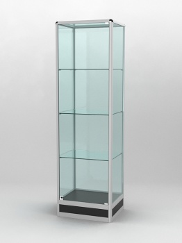 Витрина "ПРОФИЛЬ ПОДИУМ" №4-400-2 (задняя стенка - стекло), Черный