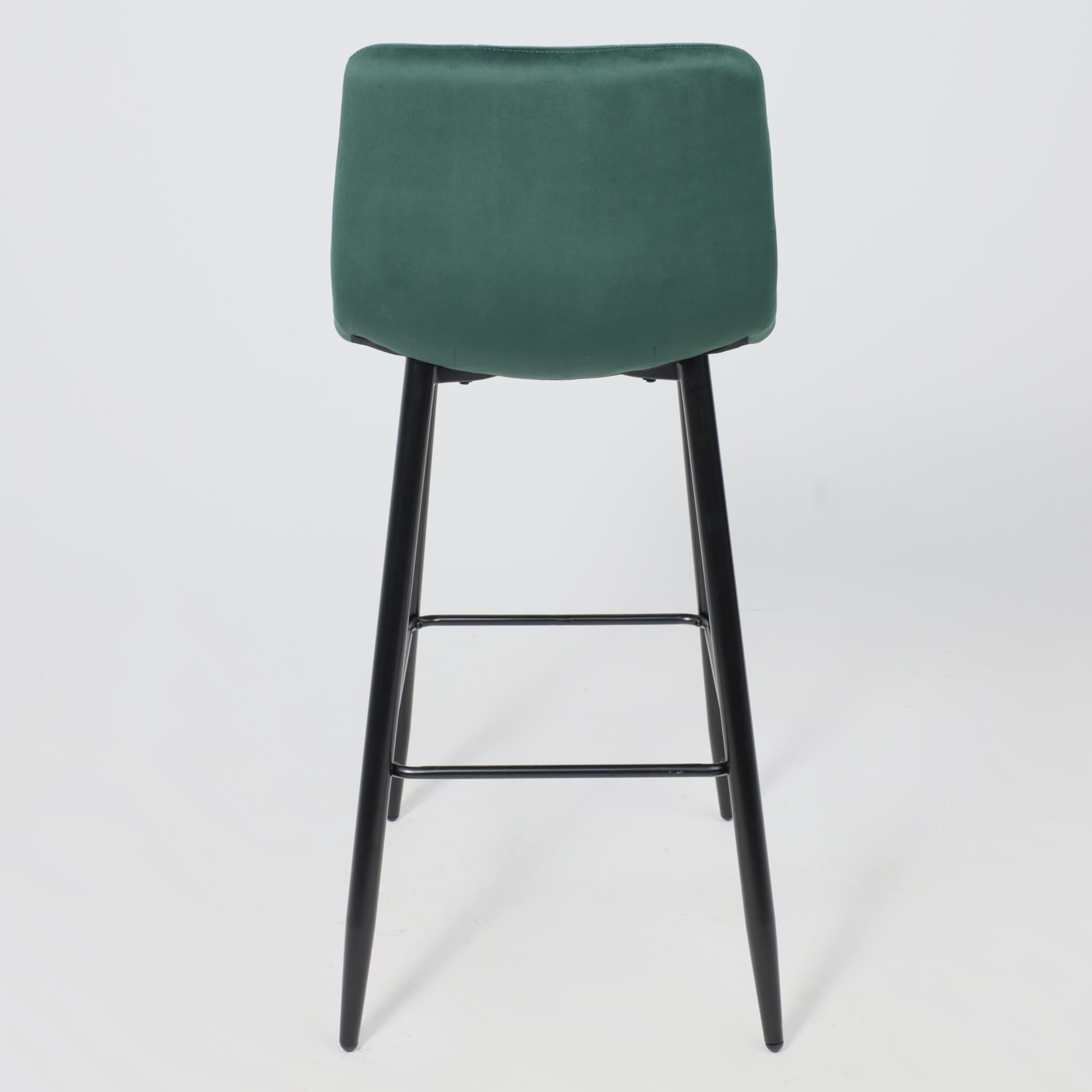 Стул STELLA, барный, зеленый велюр HLR57/черный