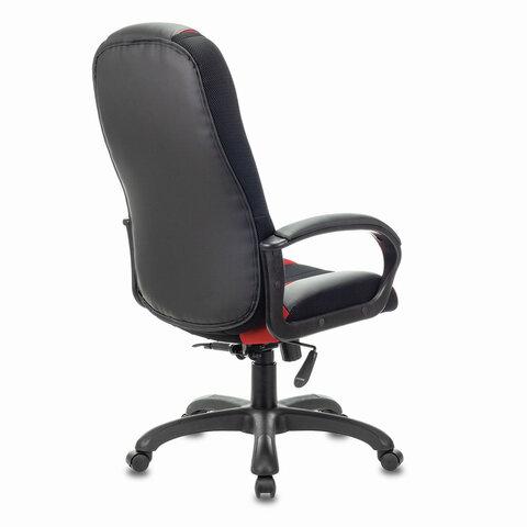 Кресло компьютерное BRABIX PREMIUM "Rapid GM-102", НАГРУЗКА 180 кг, экокожа/ткань, черное/красное, 532107