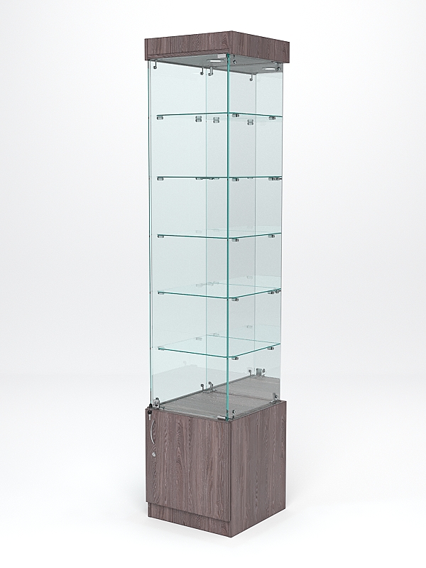 Витрина стеклянная "ИСТРА" №504 (с дверкой, задняя стенка - зеркало)