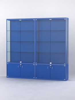 Витрина "АЛПРО" №2-2м-300-1 (задняя стенка - ДВП), Синий
