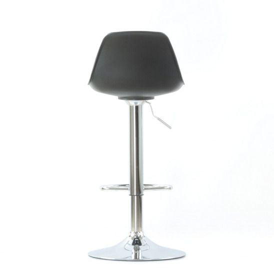 Барный стул Амора, черный пластик, черная кожа
