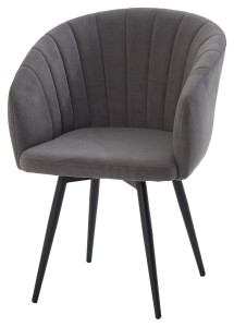 Стул МИШЕЛЬ 360 град. поворот. B28 Темно-серый, велюр / черный каркас,