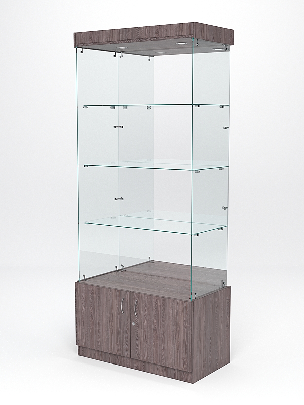 Витрина стеклянная "ИСТРА" №103 (без дверок, задняя стенка - зеркало)