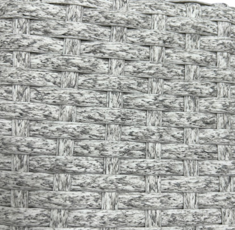 Шезлонг-лежак плетеный с матрасом Mantera белый люкс, серый