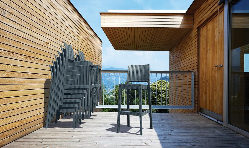 Стул пластиковый барный Jamaica антрацит