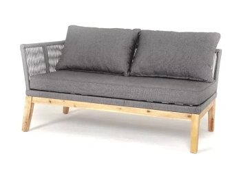 "Барселона" модуль диванный плетеный из роупа боковой правыйцвет Серый