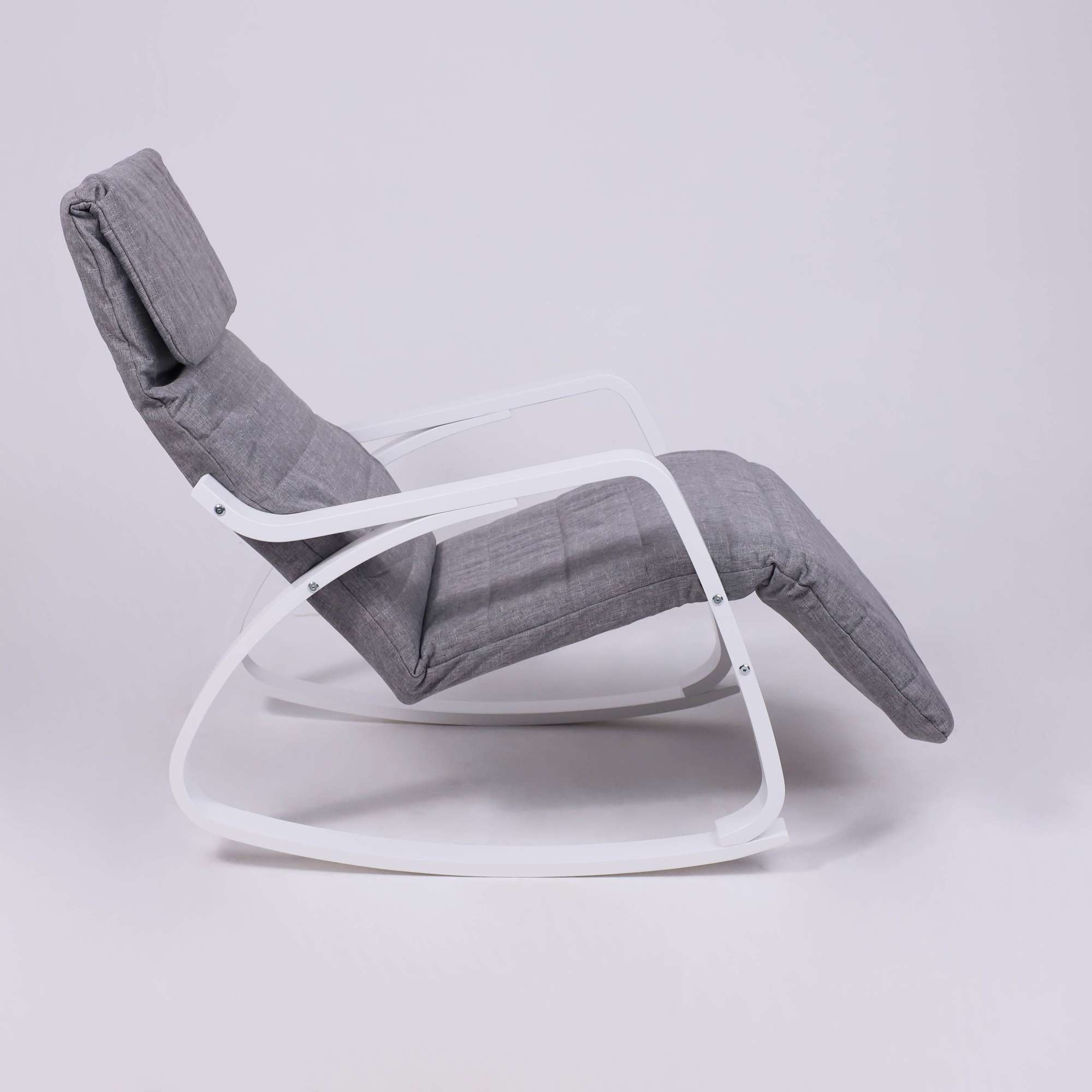 Кресло-качалка SMART, ткань, серый/белый