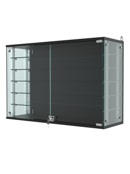 Витрина "АТРИУМ" с регулировочными полками настенная №3-2Г-РЕГ, Черный