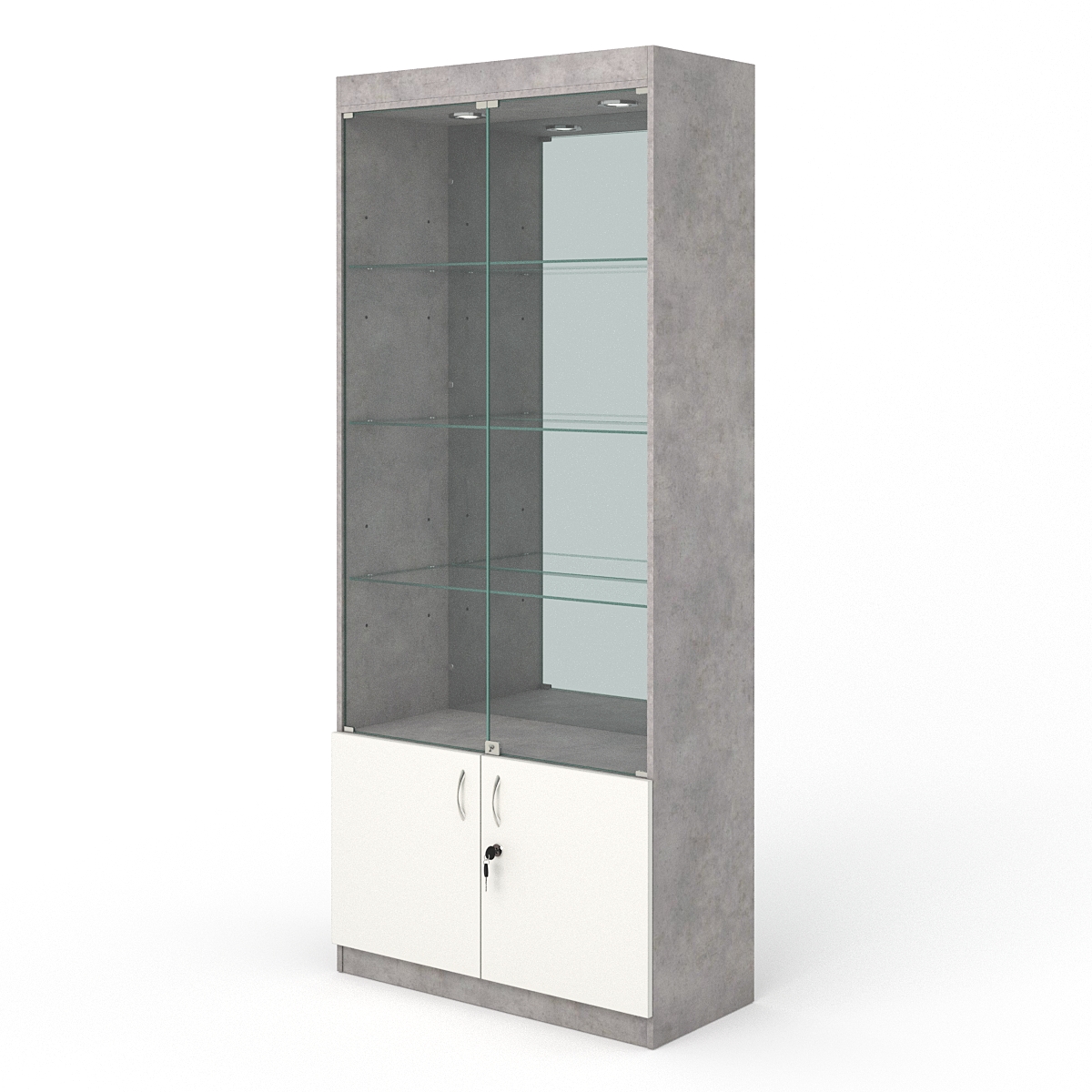 Витрина №1-3 (с дверками, задняя стенка - зеркало)