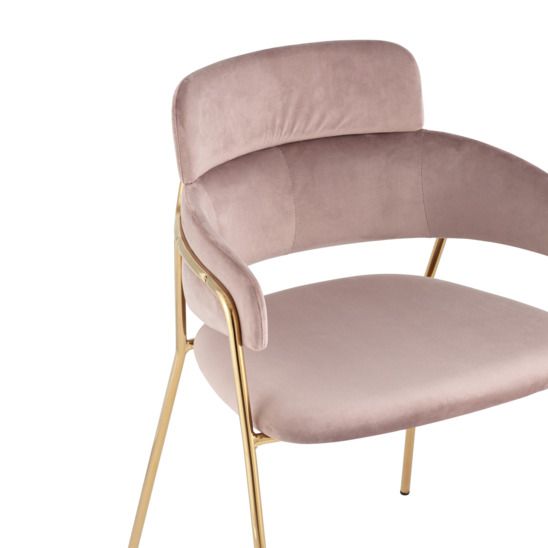 Стул Полин, велюр розовый