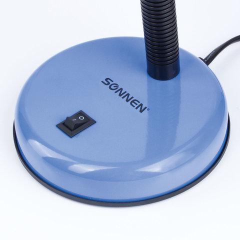 Настольная лампа / светильник SONNEN OU-203, на подставке, цоколь Е27, синий, 236677