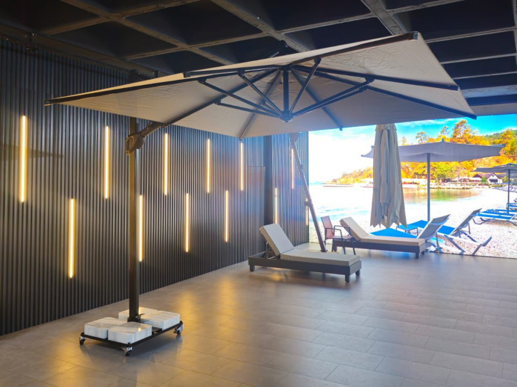 Зонт профессиональный 3х4 м Banana Plus Premier черный, натуральный