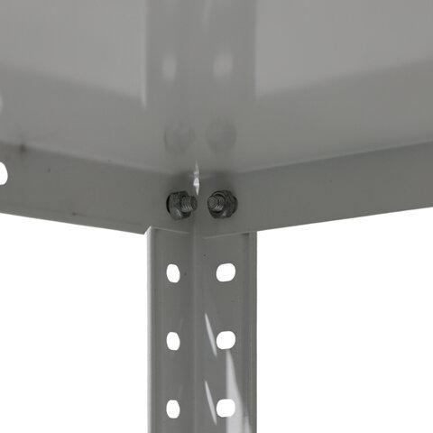 Стеллаж металлический BOOMHOUSE (БУМХАУС) 1500x750x300 мм, 4 полки, нагрузка на стеллаж до 120 кг, белый, 291419