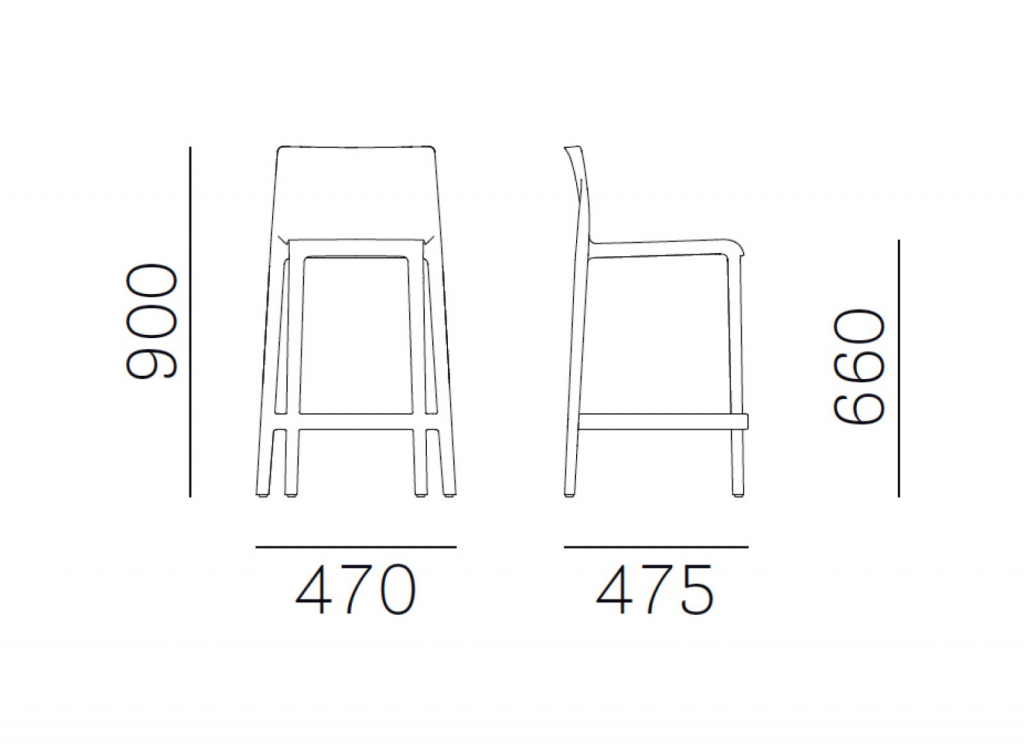 Стул пластиковый полубарный Volt терракотовый