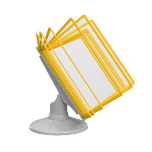 СЮИТА-01.А4Gr.Ye Демосистема настольная вращающаяся серая 10 желтых панелей А4