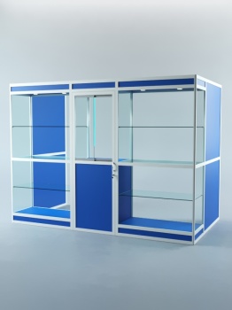 Павильон торговый из профиля пристенный №1в, Делфт голубой U525 ST9 + Белый