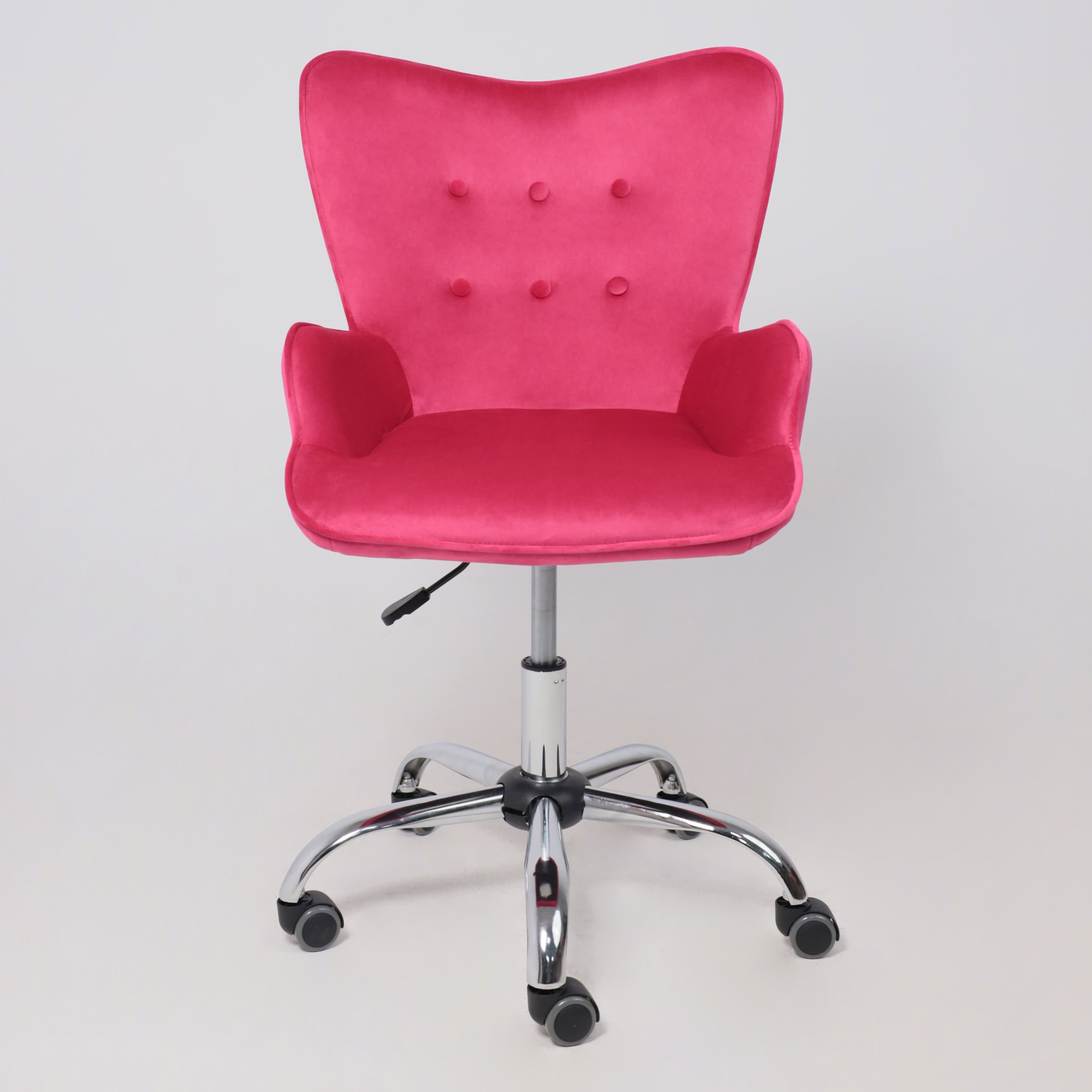 Кресло поворотное Bella, фуксия, велюр