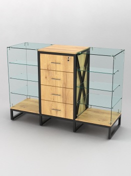 Прилавок "ЛОФТ СТИЛЬ" №12+13+12, Дуб Золотистый