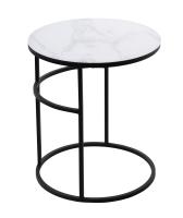 Журнальный столик Френсис Белый мрамор, стекло/ черный M-city