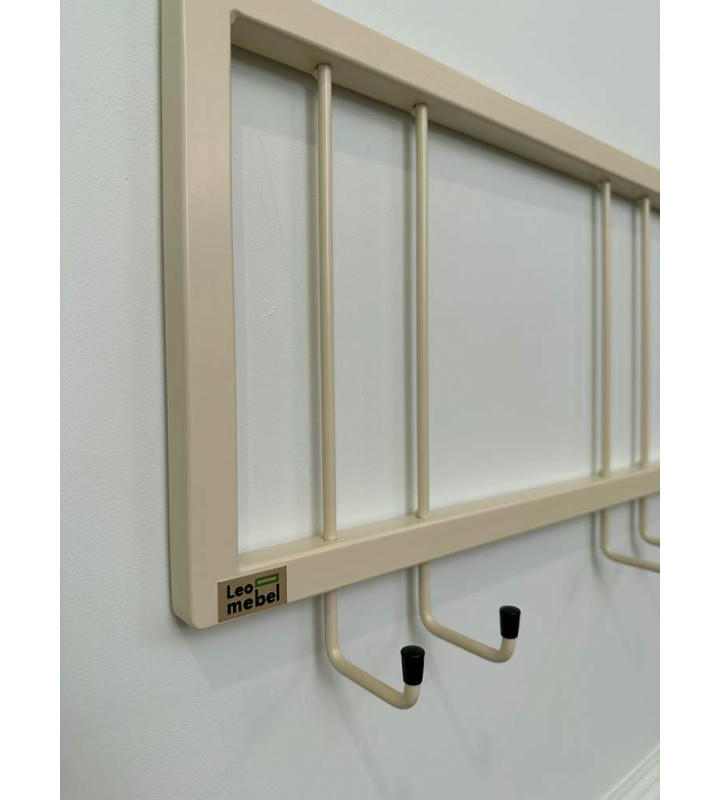 Вешалка настенная металлическая с крючками -93 (бежевый) цена 2 200 ₽ Вешалка настенная металлическая с крючками -93 (бежевый)