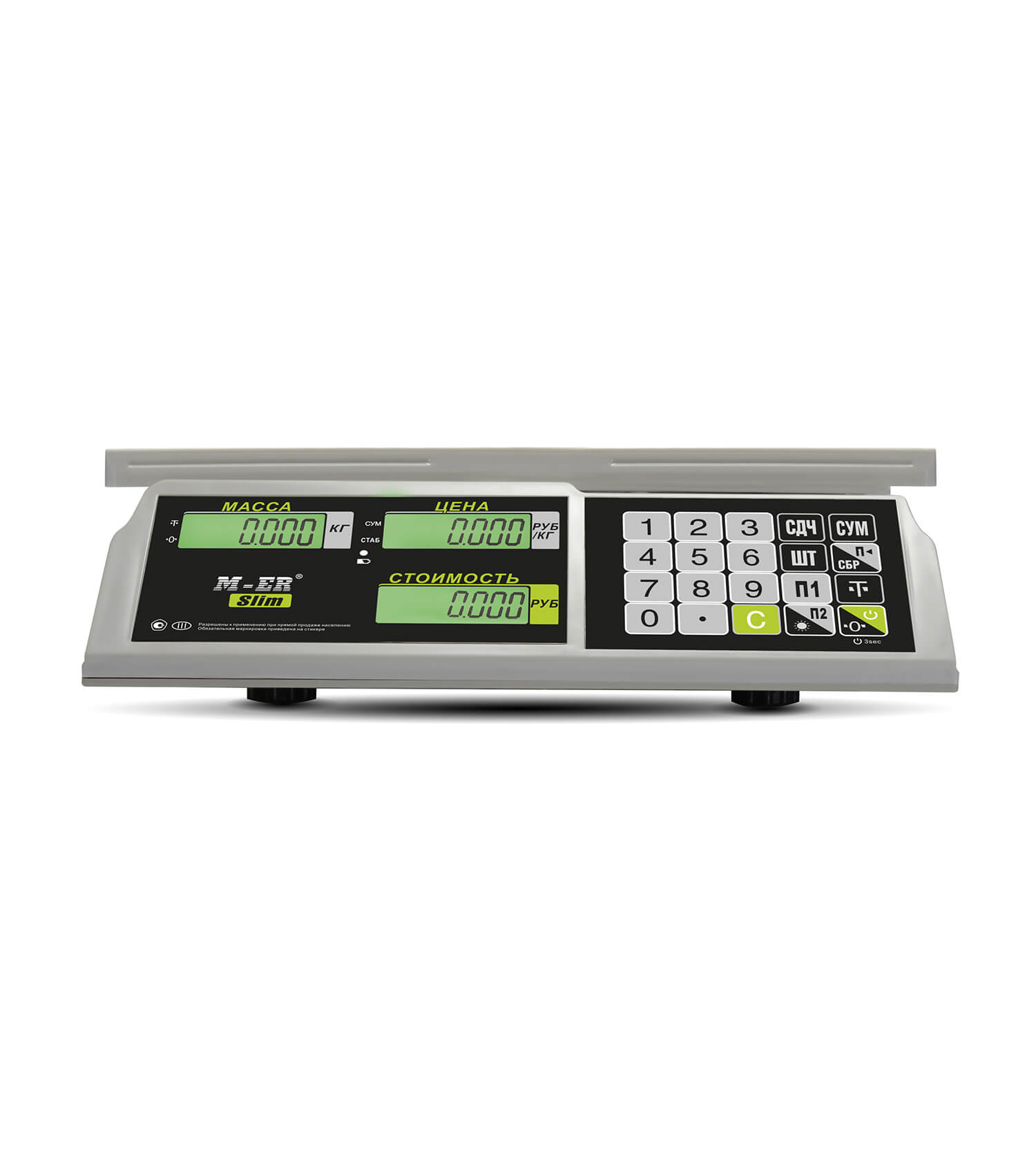 Торговые настольные весы M-ER 326 AC-15.2 "Slim" LCD Белые