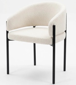 Стул НИКОЛЬ цвет REEF 01 Молочный, ткань/ черный каркас