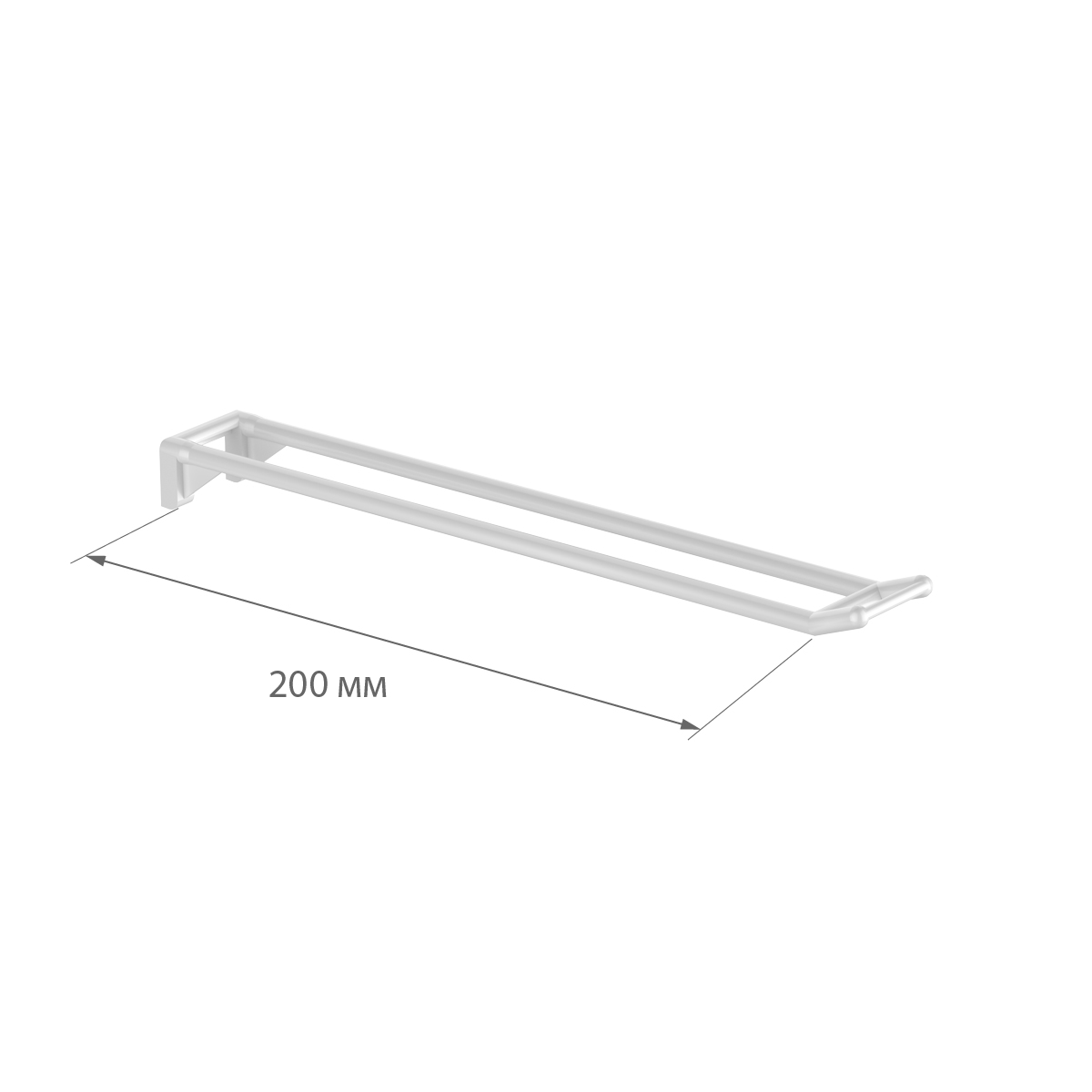 Консоль двойная пластиковая DOUBLE HOOK 200, длина 200 мм