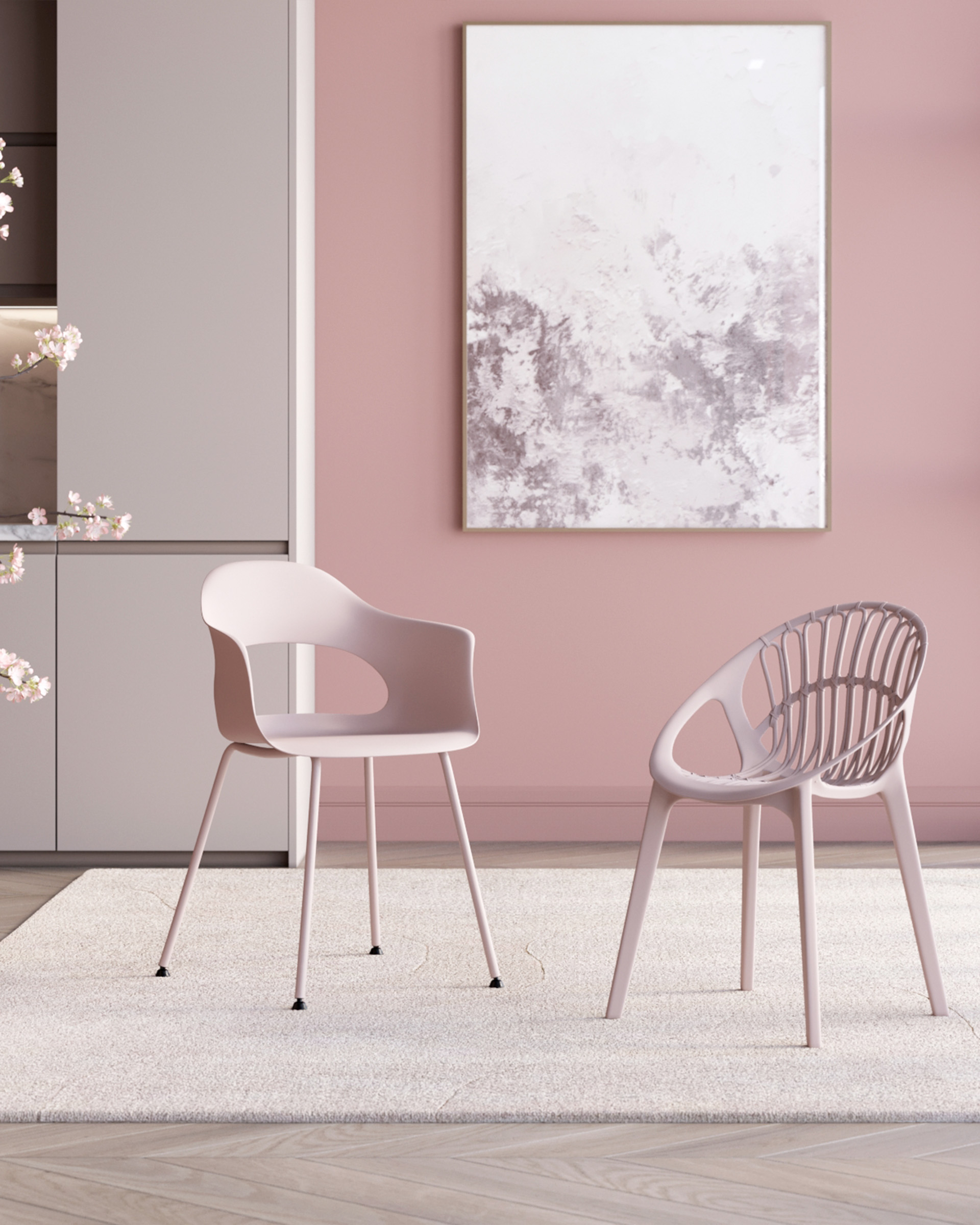 Стул Takeo пластик нежно-розовый