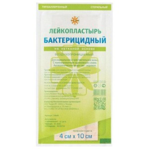 Лейкопластырь бактерицидный 4х10 см телесного цвета на нетканой основе, LEIKO, 213873