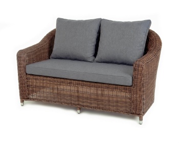 "Кон Панна" диван из искусственного ротанга двухместный, цвет коричневыйцвет коричневый