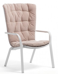 Лаунж-кресло пластиковое с подушкой Folio белый, розовый