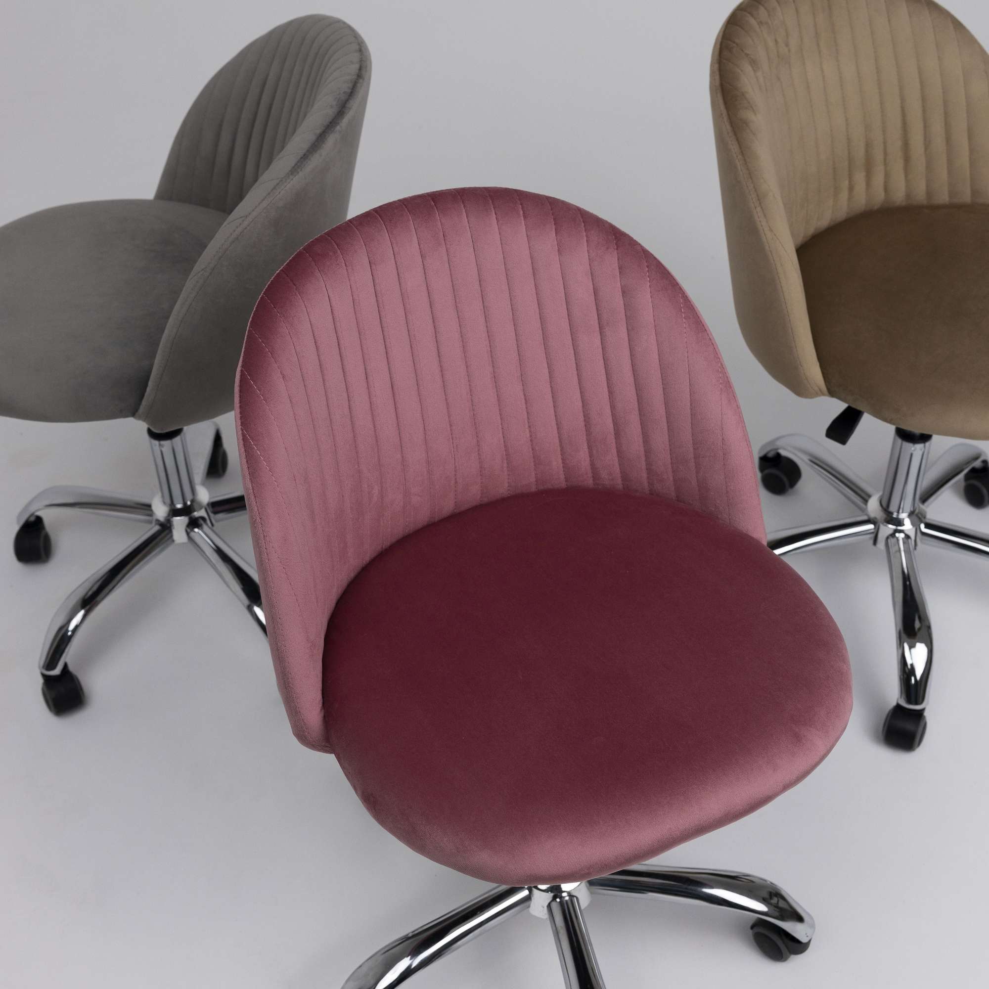 Кресло поворотное Sirena, бежевый, велюр