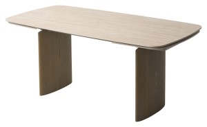 Стол КАЛВИН (CALVIN) 180 цвет ТРАВЕРТИН (MATTE ROME TRAVERTINE SOLID CERAMIC) / СЕРЫЙ ДУБ, ®DISAUR