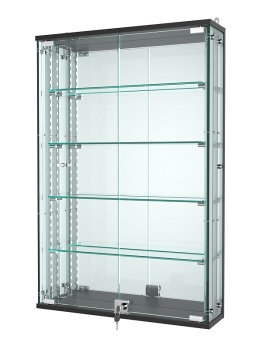 Витрина "АТРИУМ" с регулировочными полками настенная №2-5-РЕГ, Черный