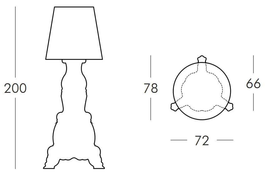 Торшер дизайнерский Madame Of Love Lighting голубой, белый