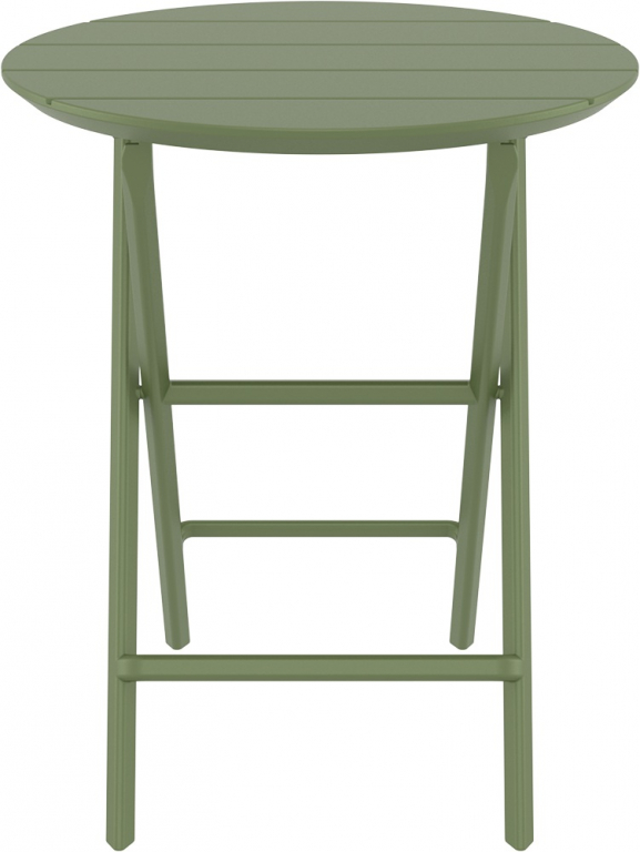 Стол пластиковый складной Helen Folding Table Ø60 оливковый