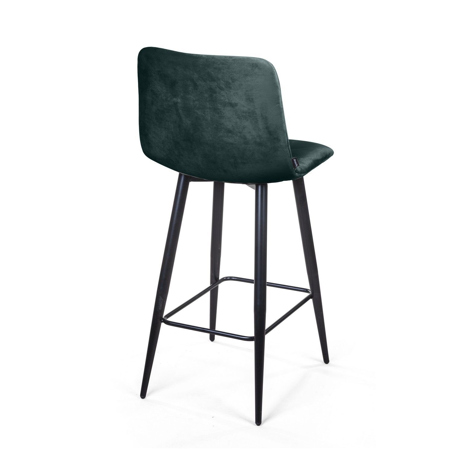 Стул полубарный Уно, бархат зелёный 19/ чёрный конус