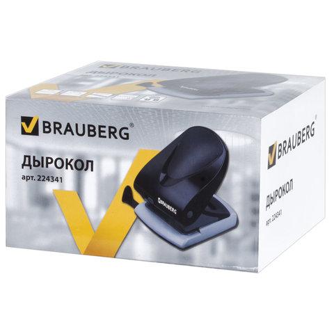 Дырокол BRAUBERG "Jet", до 40 листов, черный, 224341