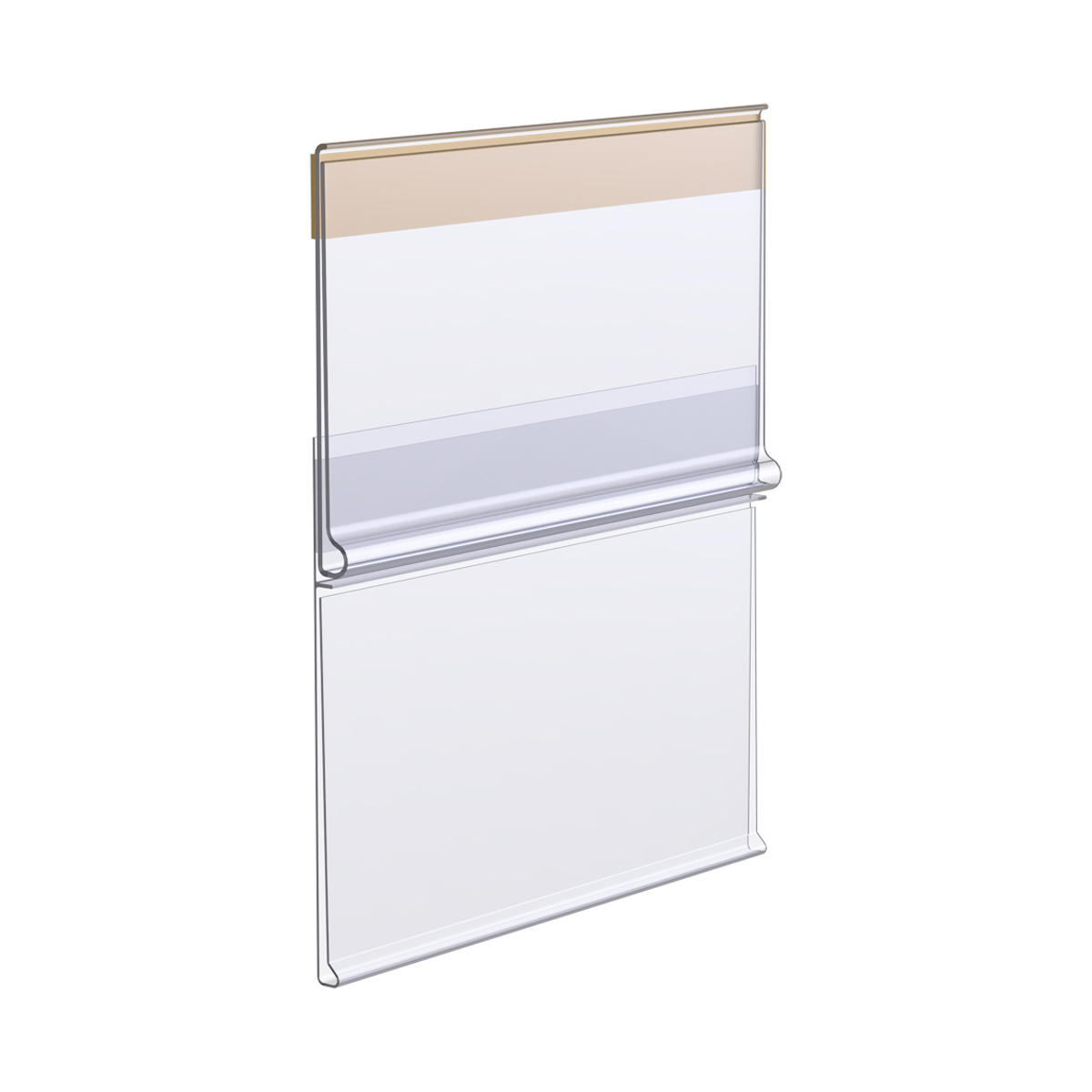Ценникодержатель полочный самоклеящийся DBHT39, цвет прозрачный, длина 70 мм