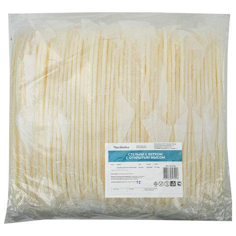 Тапочки одноразовые белые с открытым мысом КОМПЛЕКТ 25 пар/уп, 43 размер, ЧИСТОВЬЕ, ш, 00-224