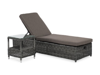 "Рим" комплект шезлонг со столиком, цвет графитцвет Графит