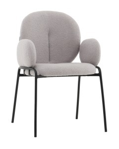 Стул с подлокотниками Моллек букле светло-серый
